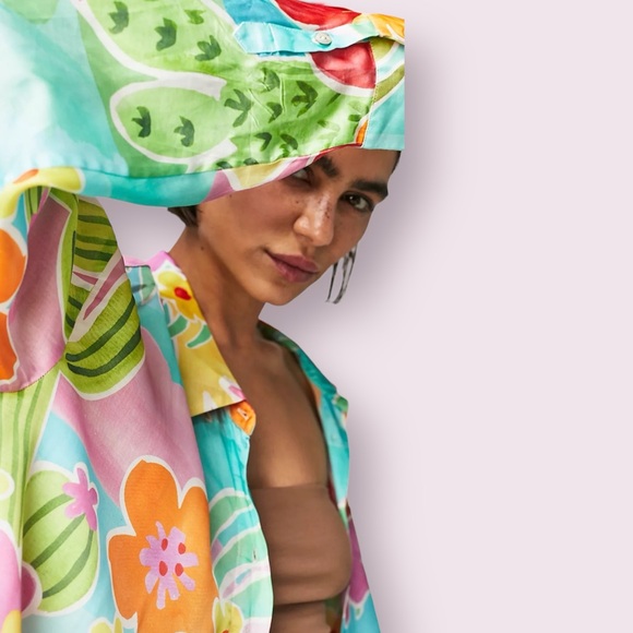 New Spell x Free People Floral Tutti Fruitti XS, S, M Pink Button Shirtdress - Picture 5 of 15